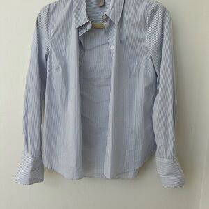 H&M woman Blue and White Striped Shirt